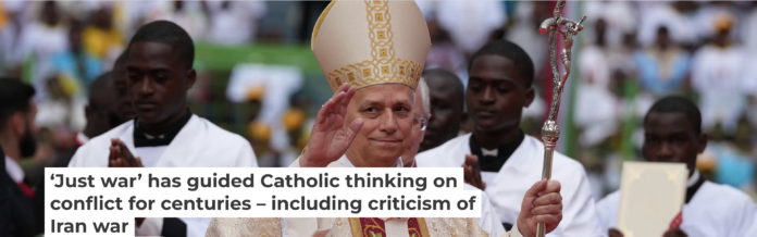 Pope Leo XIV arrives to celebrate Mass at the Malabo stadium in Malabo, Equatorial Guinea, on April 23, 2026, on the last day of his 11-day pastoral visit to Africa. AP Photo/Misper Apawu
